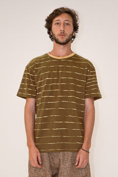 T-SHIRT LISTRADA ARTESANAL - VERDE