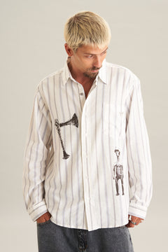 CAMISA LISTRADA MÁSCARAS ANCESTRAIS