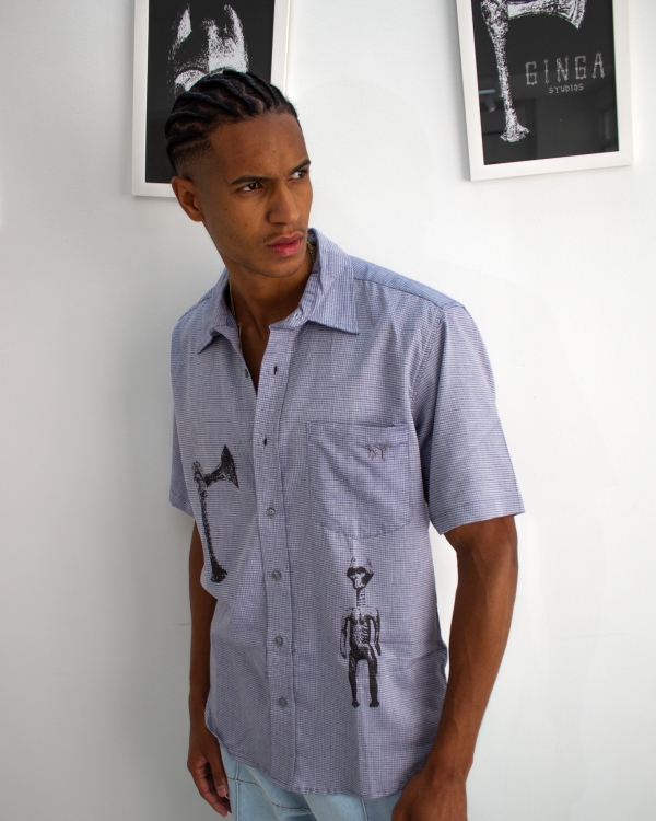 CAMISA QUADRICULADA MÁSCARAS ANCESTRAIS - Image 3